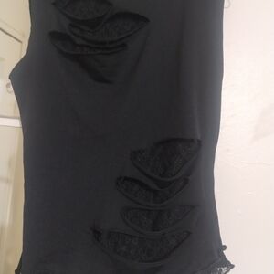 Forever 21 Black Lace Cutout Tank Top